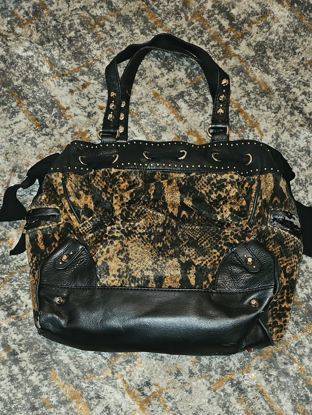Vintage Juicy Couture Leopard-Print Tote Handbag with Tassel - Picture 4 of 13